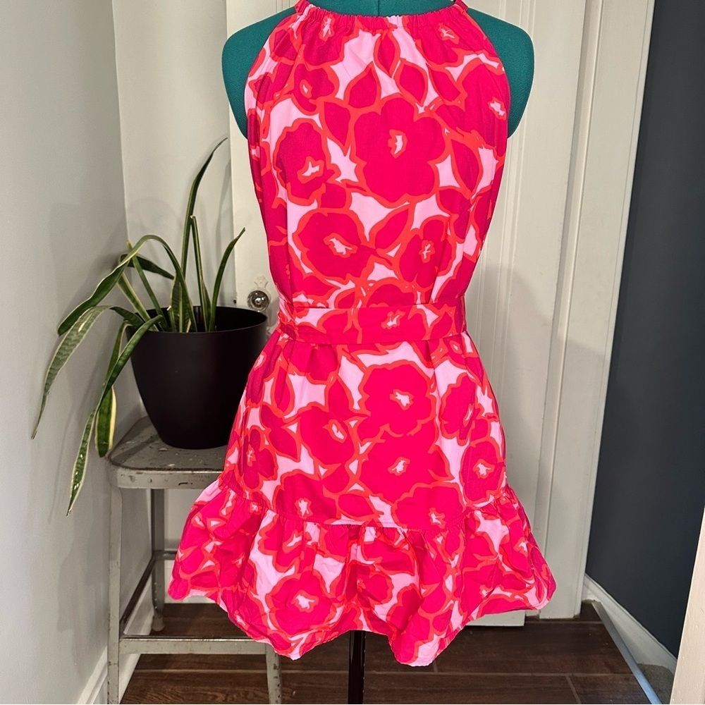 Banana Republic Pink and Fuchsia Floral Halter Dress